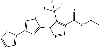 ETHYL 1-[4-(2-THIENYL)-1,3-THIAZOL-2-YL]-5-(TRIFLUOROMETHYL)-1H-PYRAZOLE-4-CARBOXYLATE Struktur