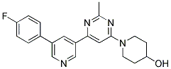 1-(6-[5-(4-FLUOROPHENYL)PYRIDIN-3-YL]-2-METHYLPYRIMIDIN-4-YL)PIPERIDIN-4-OL Struktur