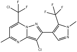 3-CHLORO-7-[CHLORO(DIFLUORO)METHYL]-5-METHYL-2-[1-METHYL-5-(TRIFLUOROMETHYL)-1H-PYRAZOL-4-YL]PYRAZOLO[1,5-A]PYRIMIDINE Struktur