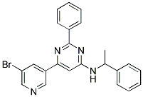 6-(5-BROMOPYRIDIN-3-YL)-2-PHENYL-N-(1-PHENYLETHYL)PYRIMIDIN-4-AMINE Struktur