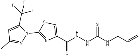 N-ALLYL-2-((2-[3-METHYL-5-(TRIFLUOROMETHYL)-1H-PYRAZOL-1-YL]-1,3-THIAZOL-4-YL)CARBONYL)-1-HYDRAZINECARBOTHIOAMIDE Struktur