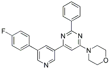 4-(6-[5-(4-FLUORO-PHENYL)-PYRIDIN-3-YL]-2-PHENYL-PYRIMIDIN-4-YL)-MORPHOLINE Struktur