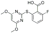 2-[(4,6-DIMETHOXYPYRIMIDIN-2-YL)THIO]-6-FLUOROBENZOIC ACID Struktur