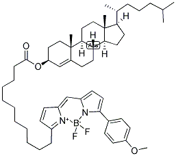 CHOLESTERYL 4,4-DIFLUORO-5-(4-METHOXYPHENYL)-4-BORA-3A, 4A-DIAZA-S-INDACENE-3-UNDECANOATE Struktur