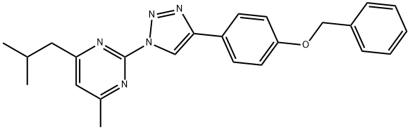 2-(4-[4-(BENZYLOXY)PHENYL]-1H-1,2,3-TRIAZOL-1-YL)-4-ISOBUTYL-6-METHYLPYRIMIDINE Struktur