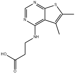 3-(5,6-DIMETHYL-THIENO[2,3-D]PYRIMIDIN-4-YLAMINO)-PROPIONIC ACID Struktur