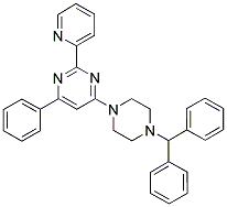 4-(4-BENZHYDRYL-PIPERAZIN-1-YL)-6-PHENYL-2-PYRIDIN-2-YL-PYRIMIDINE Struktur