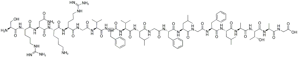 H-SER-ARG-ASN-LYS-ARG-GLY-VAL-PHE-VAL-LEU-GLY-PHE-LEU-GLY-PHE-LEU-ALA-THR-ALA-GLY-OH Struktur