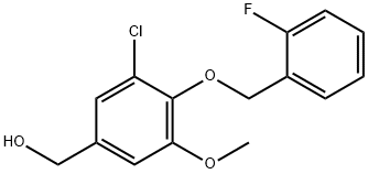 (3-CHLORO-4-[(2-FLUOROBENZYL)OXY]-5-METHOXYPHENYL)METHANOL Struktur