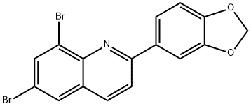 2-(1,3-BENZODIOXOL-5-YL)-6,8-DIBROMOQUINOLINE Struktur