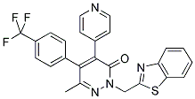 2-BENZOTHIAZOL-2-YLMETHYL-6-METHYL-4-PYRIDIN-4-YL-5-(4-TRIFLUOROMETHYL-PHENYL)-2H-PYRIDAZIN-3-ONE Struktur