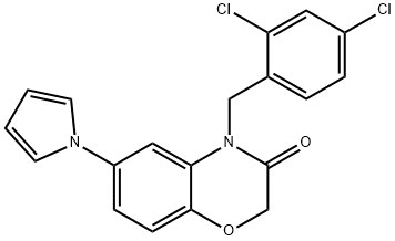 4-(2,4-DICHLOROBENZYL)-6-(1H-PYRROL-1-YL)-2H-1,4-BENZOXAZIN-3(4H)-ONE Struktur