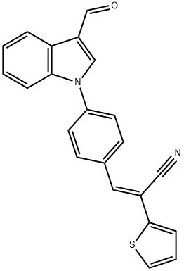 (E)-3-[4-(3-FORMYL-1H-INDOL-1-YL)PHENYL]-2-(2-THIENYL)-2-PROPENENITRILE Struktur