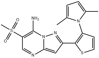 2-[3-(2,5-DIMETHYL-1H-PYRROL-1-YL)-2-THIENYL]-6-(METHYLSULFONYL)PYRAZOLO[1,5-A]PYRIMIDIN-7-AMINE Struktur