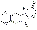 2-CHLORO-N-(5,6-DIMETHOXY-3-OXO-INDAN-1-YL)-ACETAMIDE Struktur