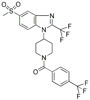 4-[5-(METHYLSULFONYL)-2-(TRIFLUOROMETHYL)-(1H)-BENZIMIDAZOL-1-YL]-1-(4-(TRIFLUOROMETHYL)BENZOYL)PIPERIDINE Struktur