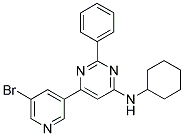 6-(5-BROMOPYRIDIN-3-YL)-N-CYCLOHEXYL-2-PHENYLPYRIMIDIN-4-AMINE Struktur