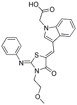 2-(3-((Z)-((Z)-3-(2-METHOXYETHYL)-4-OXO-2-(PHENYLIMINO)THIAZOLIDIN-5-YLIDENE)METHYL)-1H-INDOL-1-YL)ACETIC ACID Struktur