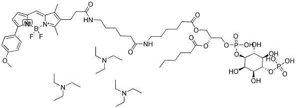 BODIPY(R) TMR-X C6-PHOSPHATIDYLINOSITOL 4-PHOSPHATE, TRIS(TRIETHYLAMMONIUM) SALT Struktur