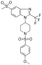 1-((4-METHOXYPHENYL)SULFONYL)-4-[5-(METHYLSULFONYL)-2-(TRIFLUOROMETHYL)-(1H)-BENZIMIDAZOL-1-YL]PIPERIDINE Struktur