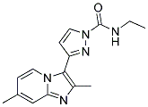 2,6-DIMETHYL-3-[1-[(ETHYLAMINO)CARBONYL]PYRAZOL-3-YL]PYRIDO[1,6-A]-1H-IMIDAZOLE Struktur