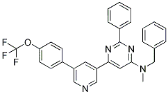 BENZYL-METHYL-(2-PHENYL-6-[5-(4-TRIFLUOROMETHOXY-PHENYL)-PYRIDIN-3-YL]-PYRIMIDIN-4-YL)-AMINE Struktur