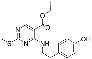 ETHYL 4-{[2-(4-HYDROXYPHENYL)ETHYL]AMINO}-2-(METHYLTHIO)PYRIMIDINE-5-CARBOXYLATE Struktur