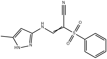 (E)-3-[(3-METHYL-1H-PYRAZOL-5-YL)AMINO]-2-(PHENYLSULFONYL)-2-PROPENENITRILE Struktur