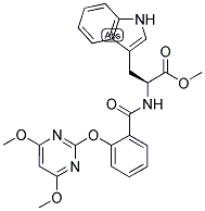 (2S)-2-[2-[(4,6-DIMETHOXYPYRIMIDIN-2-YL)OXY]BENZAMIDO]-3-(INDOL-3-YL)PROPANOIC ACID, METHYL ESTER Struktur