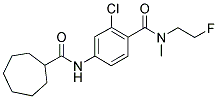 N-(2-FLUOROETHYL)-N-METHYL-4-(CYCLOHEPTYLCARBONYLAMINO)-2-CHLOROBENZAMIDE Struktur