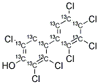 13C12-2,2',3,3',4',5,5'-HEPTACHLORO-4-BIPHENYLOL Struktur