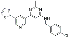 N-(4-CHLOROBENZYL)-2-METHYL-6-(5-THIEN-2-YLPYRIDIN-3-YL)PYRIMIDIN-4-AMINE Struktur