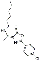 2-(4-CHLOROPHENYL)-4-[1-(HEXYLAMINO)ETHYLIDENE]-1,3-OXAZOL-5(4H)-ONE Struktur