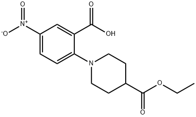 2-[4-(ETHOXYCARBONYL)PIPERIDINO]-5-NITROBENZENECARBOXYLIC ACID Struktur