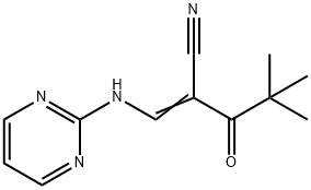 2-(2,2-DIMETHYLPROPANOYL)-3-(PYRIMIDIN-2-YLAMINO)PROP-2-ENENITRILE Struktur