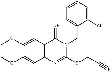 2-([3-(2-CHLOROBENZYL)-4-IMINO-6,7-DIMETHOXY-3,4-DIHYDRO-2-QUINAZOLINYL]SULFANYL)ACETONITRILE Struktur