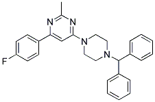 4-(4-BENZHYDRYL-PIPERAZIN-1-YL)-6-(4-FLUORO-PHENYL)-2-METHYL-PYRIMIDINE Struktur