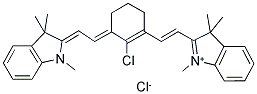 2-[2-[2-CHLORO-3-[2-(1,3-DIHYDRO-1,3,3-TRIMETHYL-2H-INDOL-2-YLIDENE)-ETHYLIDENE]-1-CYCLOHEXEN-1-YL]-ETHENYL]-1,3,3-TRIMETHYL-3H-INDOLIUM CHLORIDE Struktur