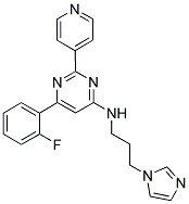 6-(2-FLUOROPHENYL)-N-[3-(1H-IMIDAZOL-1-YL)PROPYL]-2-PYRIDIN-4-YLPYRIMIDIN-4-AMINE Struktur