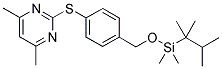 O-(DIMETHYL-TERT-HEXYLSILYL)-4-[(4,6-DIMETHYLPYRIMIDIN-2-YL)THIO]PHENYLMETHANOL Struktur