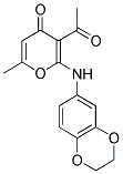 3-ACETYL-2-(2,3-DIHYDRO-BENZO[1,4]DIOXIN-6-YLAMINO)-6-METHYL-PYRAN-4-ONE Struktur