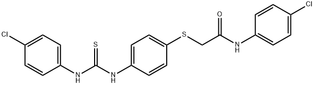 2-[(4-([(4-CHLOROANILINO)CARBOTHIOYL]AMINO)PHENYL)SULFANYL]-N-(4-CHLOROPHENYL)ACETAMIDE Struktur