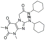 N-CYCLOHEXYL-2-(8-(CYCLOHEXYLAMINO)-1,3-DIMETHYL-2,6-DIOXO-1,2,3,6-TETRAHYDROPURIN-7-YL)ACETAMIDE Struktur