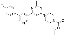 4-(6-[5-(4-FLUORO-PHENYL)-PYRIDIN-3-YL]-2-METHYL-PYRIMIDIN-4-YL)-PIPERAZINE-1-CARBOXYLIC ACID ETHYL ESTER Struktur