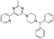 4-(4-BENZHYDRYL-PIPERAZIN-1-YL)-2-METHYL-6-PYRIDIN-2-YL-PYRIMIDINE Struktur