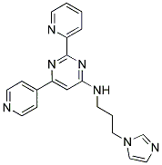 N-[3-(1H-IMIDAZOL-1-YL)PROPYL]-2-PYRIDIN-2-YL-6-PYRIDIN-4-YLPYRIMIDIN-4-AMINE Struktur