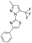 2-[3-METHYL-5-(TRIFLUOROMETHYL)-1H-PYRAZOL-1-YL]-4-PHENYL-1,3-THIAZOLE Struktur