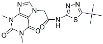 N-(5-TERT-BUTYL-1,3,4-THIADIAZOL-2-YL)-2-(1,3-DIMETHYL-2,6-DIOXO-1,2,3,6-TETRAHYDRO-7H-PURIN-7-YL)ACETAMIDE Struktur