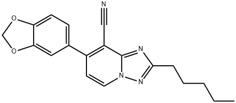 7-(1,3-BENZODIOXOL-5-YL)-2-PENTYL[1,2,4]TRIAZOLO[1,5-A]PYRIDINE-8-CARBONITRILE Struktur