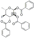 1,2,3-TRI-O-BENZOYL-4,6-DIDEOXY-4-IODO-A-L-GLUCOPYRANOSE Struktur